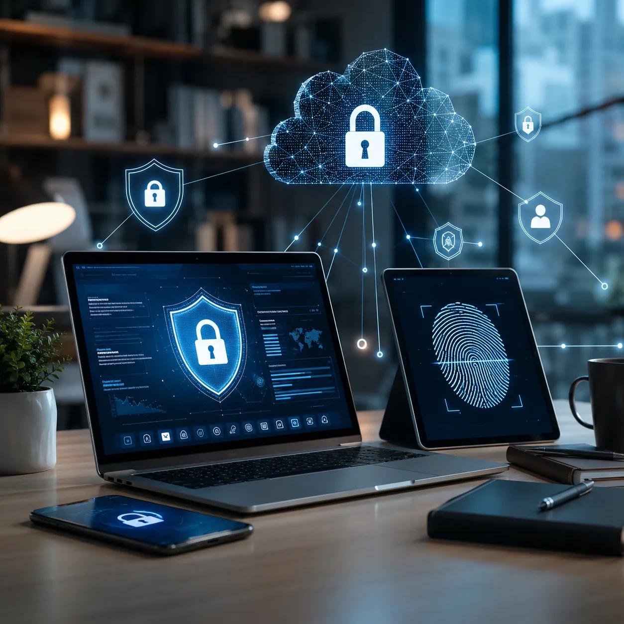 Abstract security and privacy concept illustration